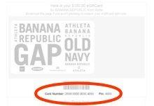 Gap card on sale code