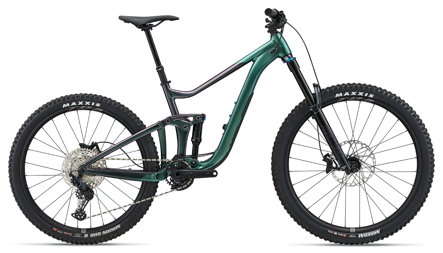 a mountain bike is shown against a white background
