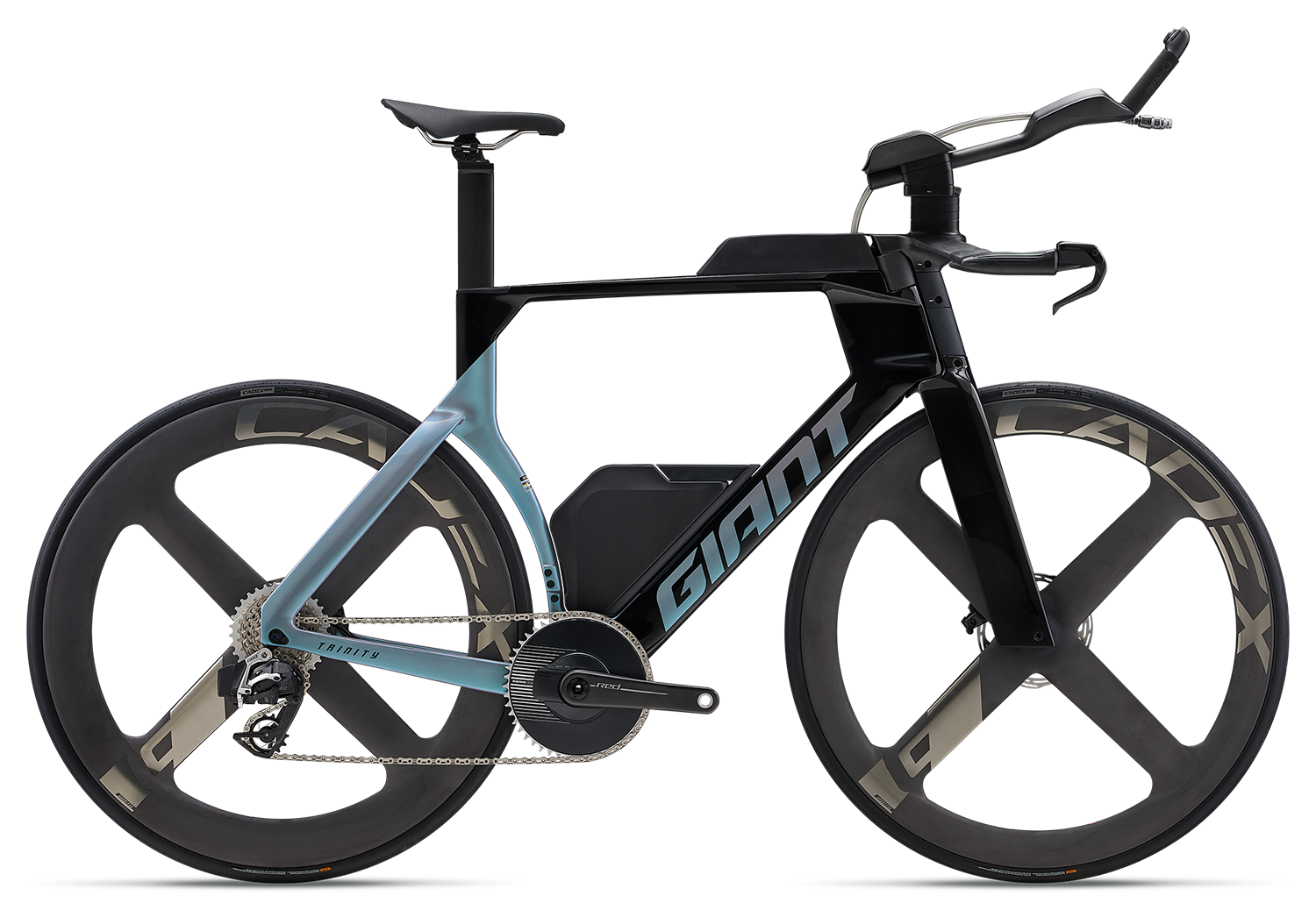 a triathlon bike on white background