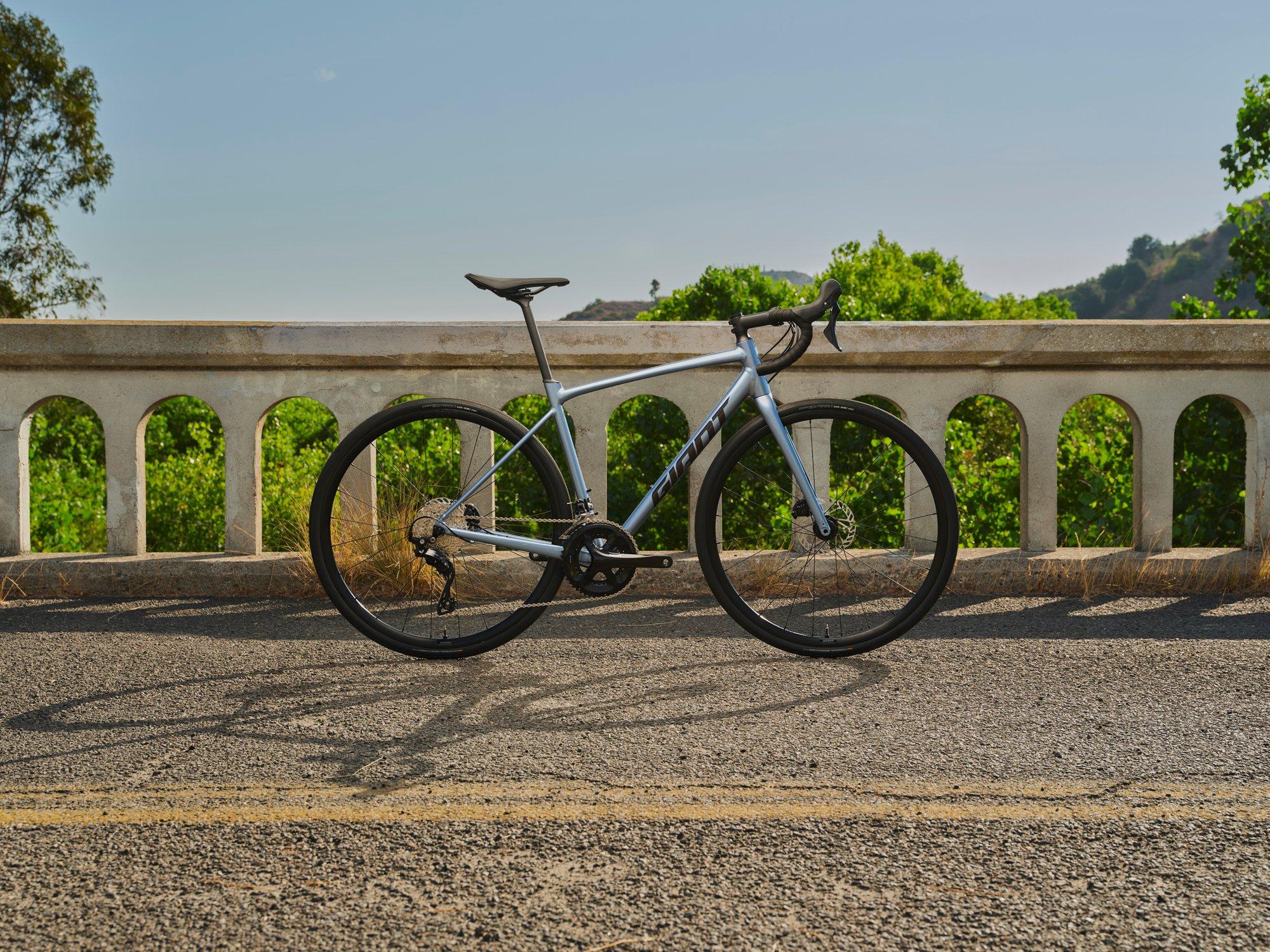 Road bike on a bridge