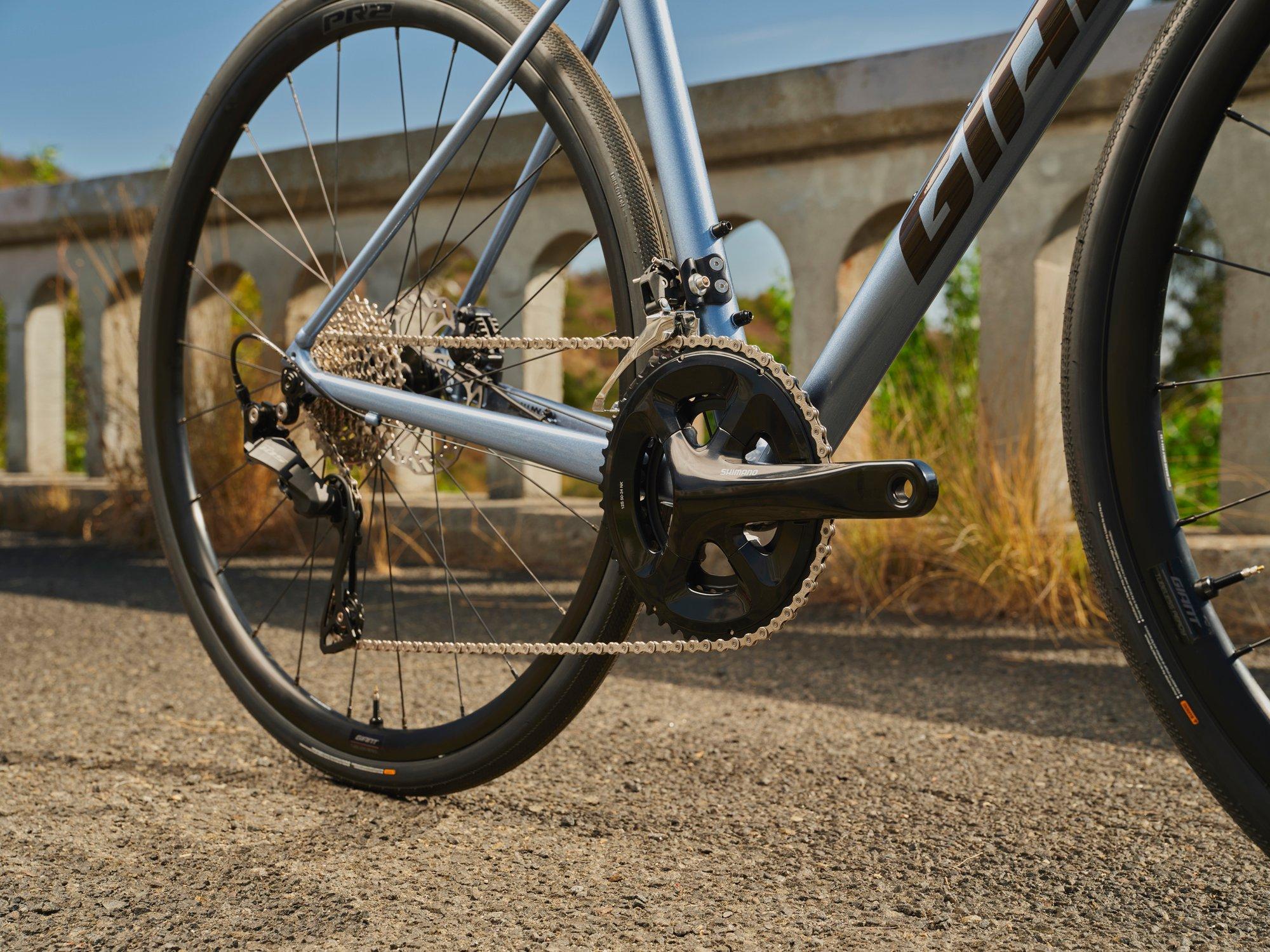 closeup of bicycle drivetrain