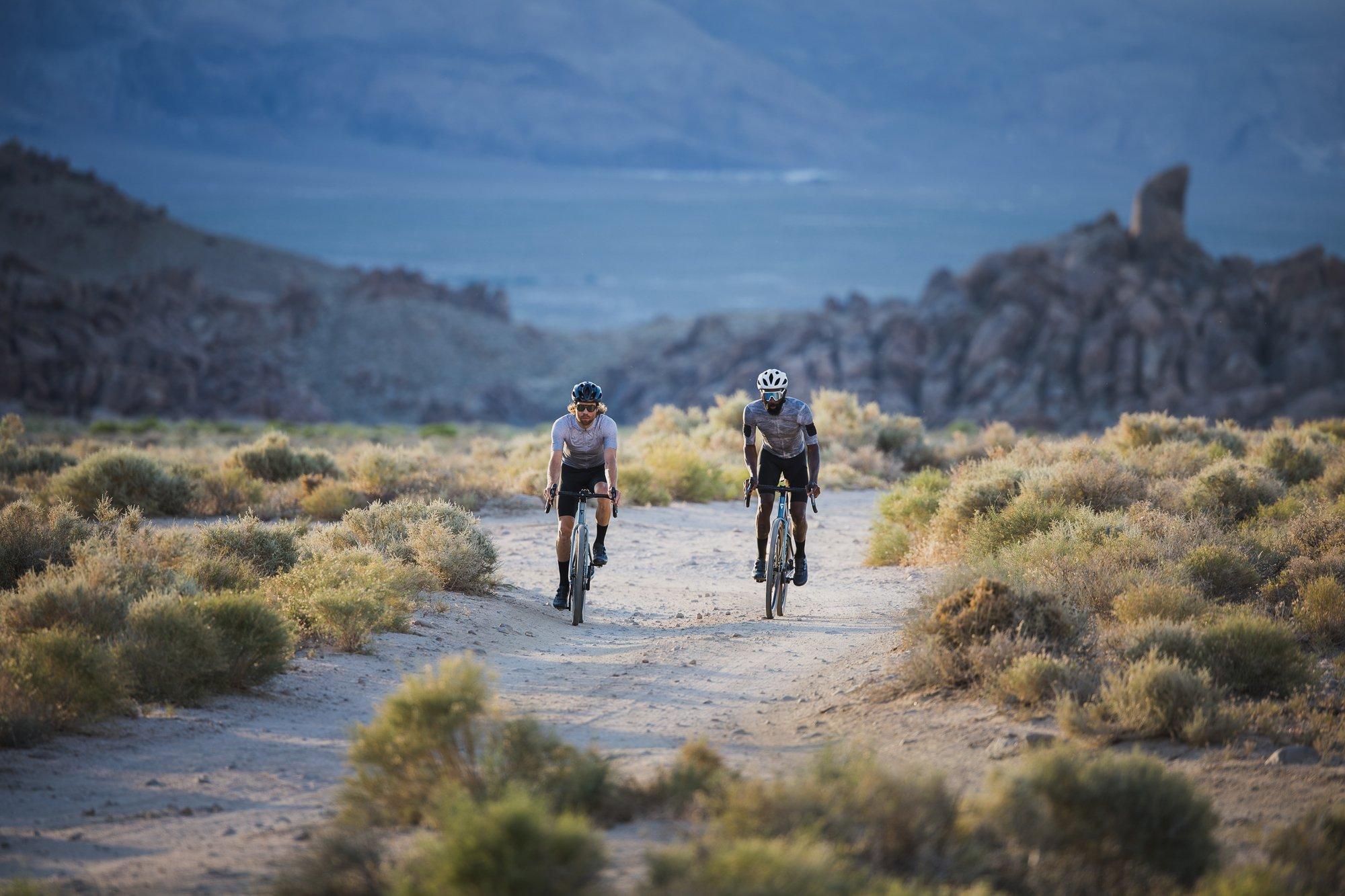 two gravel cyclists on gravel bikes