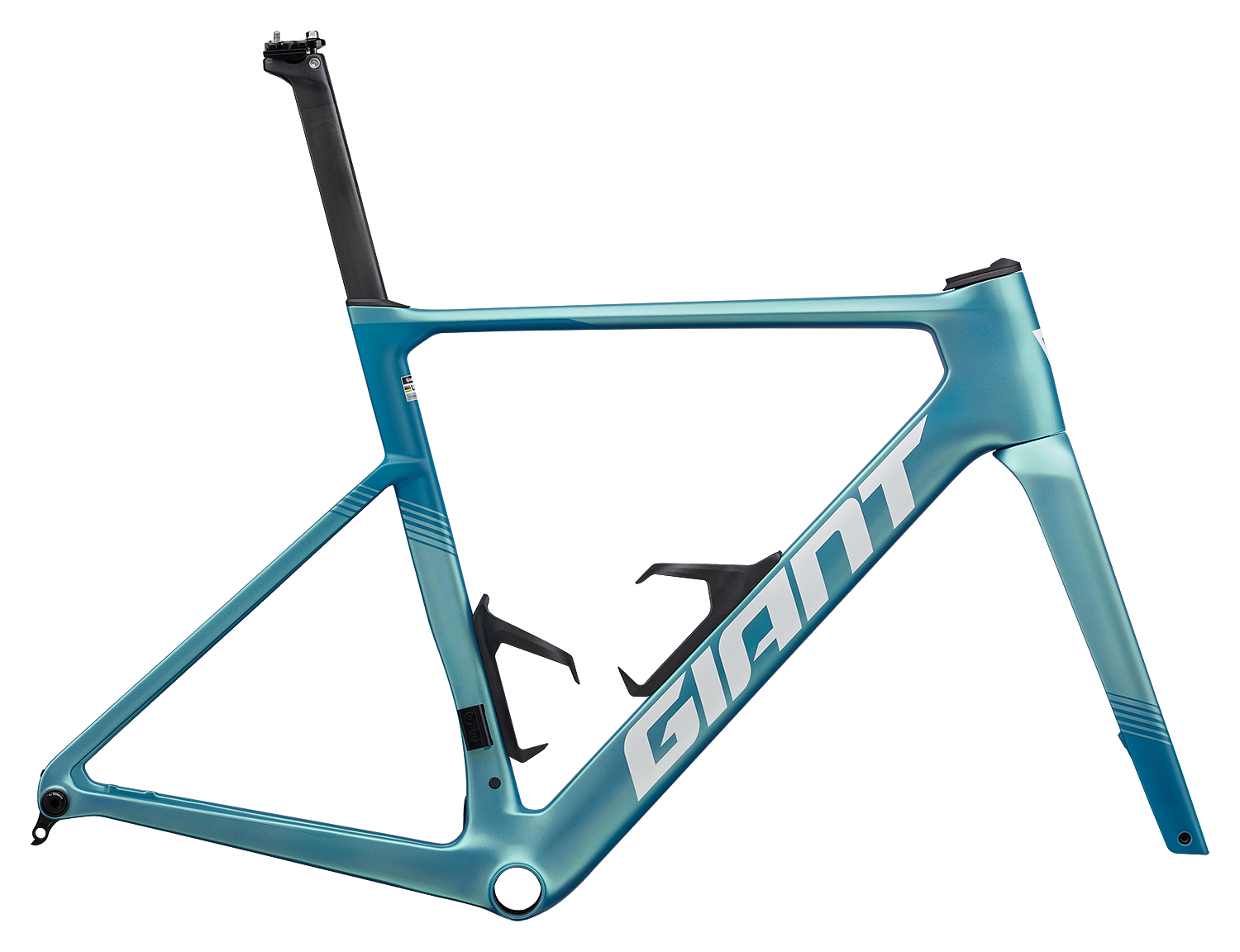 a black bicycle frame with a white background