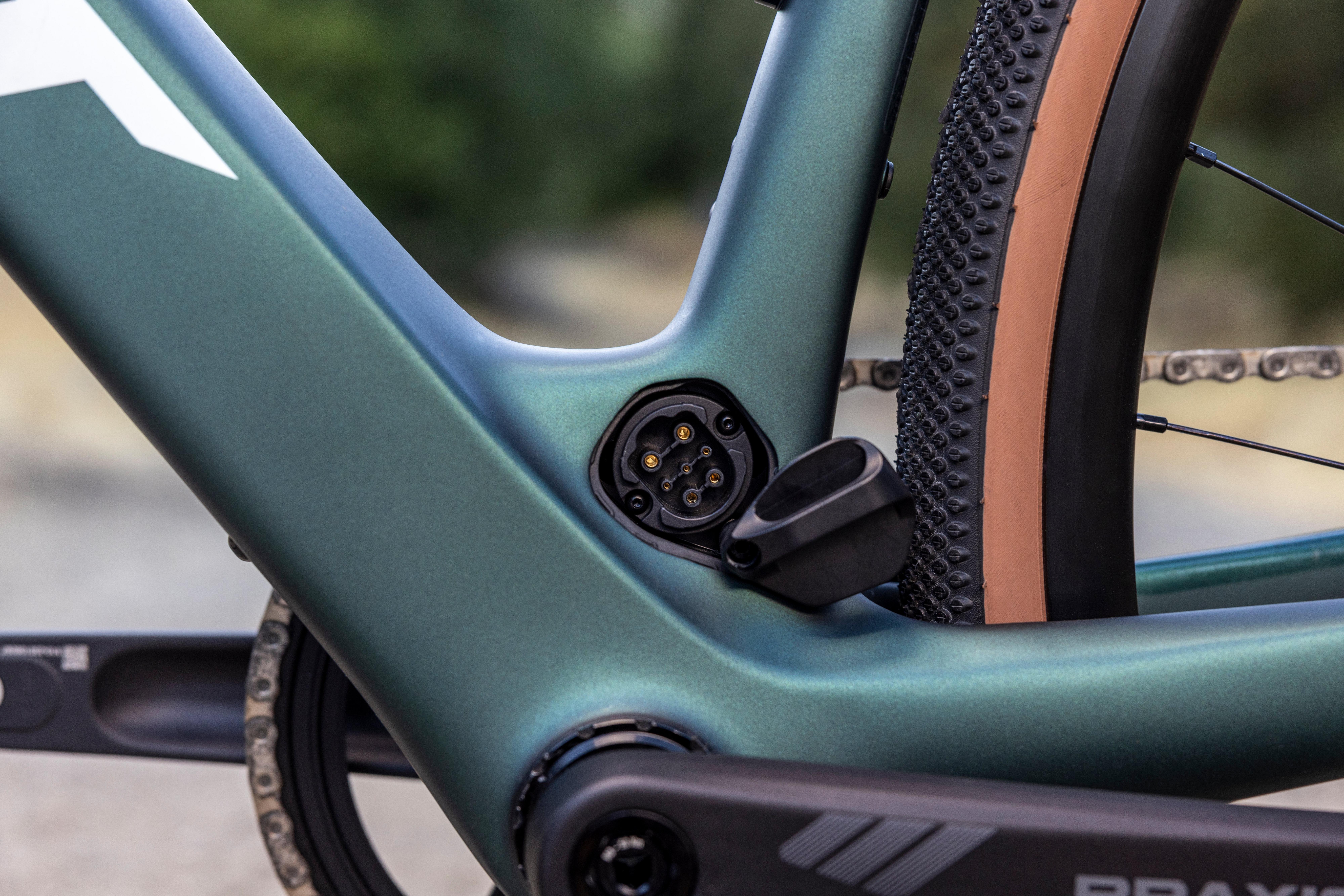 the front brake of a bicycle is shown