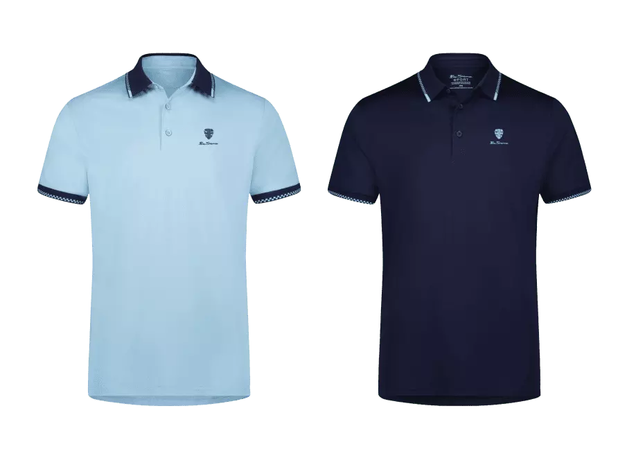 BEN SHERMAN - Rib Knit Collar 3 Button Golf Polo