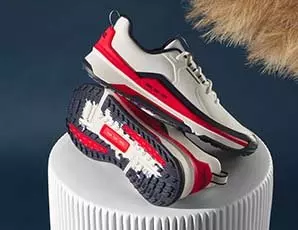 Chaussures Presidio US Open sans crampons pour hommes - Blanc/Rouge/Marine