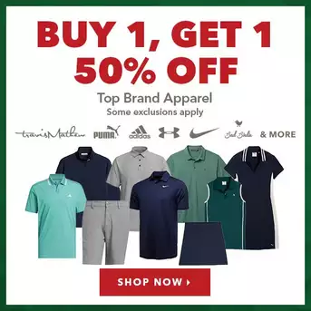 Top Brand Apparel - Buy 1, Get 1 50% Off