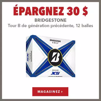 Bridgestone Tour B de génération précédente, 12 balles – Économisez 30 $
