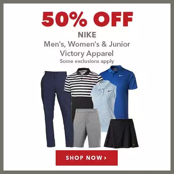 Nike Men's, Women's & Junior's Victory Apparel - 50% Off 