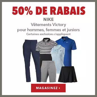 Vêtements Nike Victory pour femmes, hommes et juniors – 50% de rabais