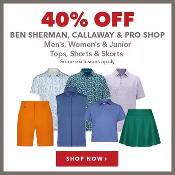 Ben Sherman, Callaway & Pro Shop Men's, Women's & Junior Tops, Shorts & Skorts - 40% Off