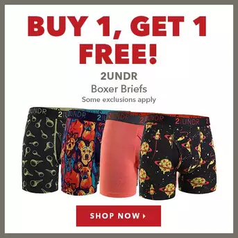 2UNDR Boxer Briefs - Buy 1, Get 1 Free