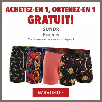 Caleçons boxeurs 2UNDR – Achetez-en 1, obtenez-en 1 gratuit