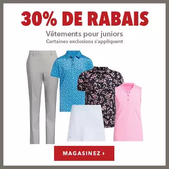 Vêtements pour juniors – 30% de rabais