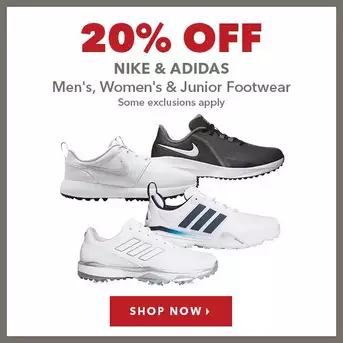 Select Nike & Adidas Footwear - 20% Off