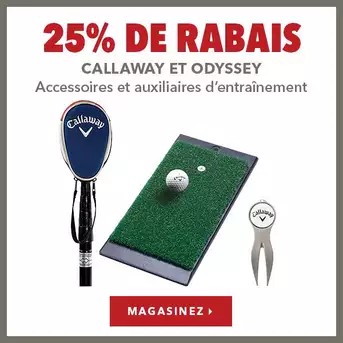Accessoires et aides à l’entraînement Callaway et Odyssey – 25% de rabais