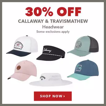 Callaway & TravisMathew Headwear - 30% Off 