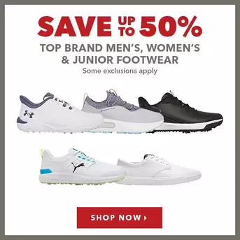 Top Brand Men's, Women's & Junior Footwear - Save Up To 50% 