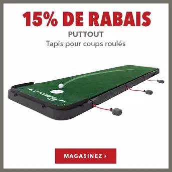 Tapis de coups roulés PuttOUT – 15% de rabais