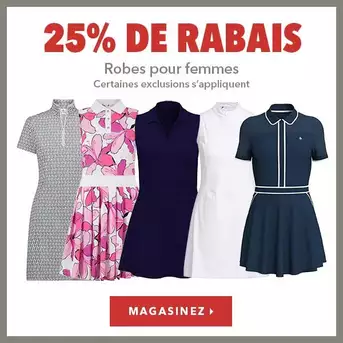 Robes pour femmes – 25% de rabais