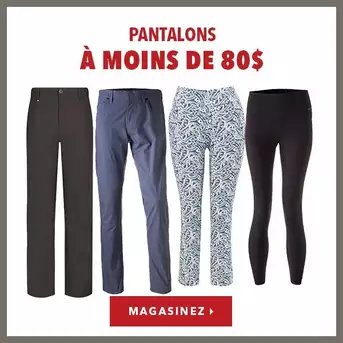 Pantalons à moins de 80$