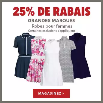 Robes de femmes – 25% de rabais