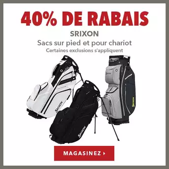 Sacs Srixon sur pied et pour chariot – 40% de rabais