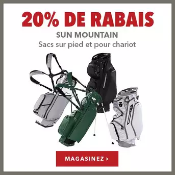 Sacs sur pied et pour chariot Sun Mountain – 20% de rabais