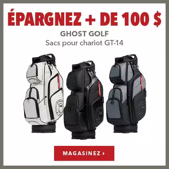 Sacs pour chariot Ghost Golf GT-14 – Épargnez plus de 100 $