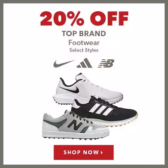 Select Top Brand Footwear - 20% Off