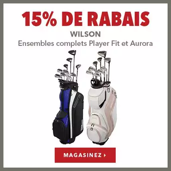 Ensembles complets Wilson Player Fit et Aurora – 15% de rabais