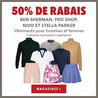 Vêtements Ben Sherman, Pro Shop, Nivo et Stella Parker pour hommes et femmes – 50% de rabais