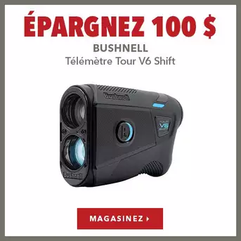 Télémètre Bushnell Tour V6 Shift – Économisez 100 $
