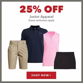 Junior Apparel - 25% Off