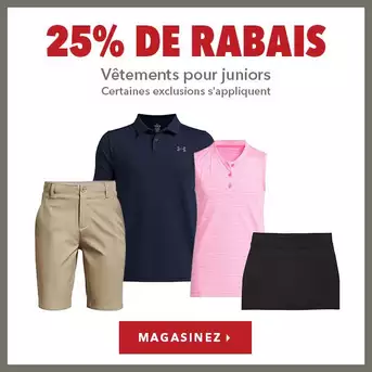 Vêtements pour juniors – 25% de rabais