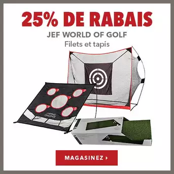 Tapis et filets Jef World of Golf - 25% de rabais