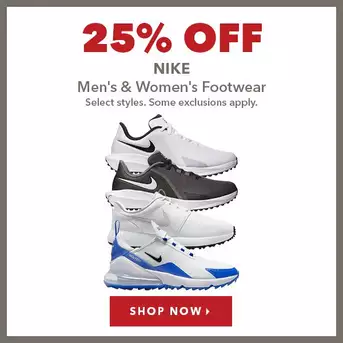 Select Nike Men's & Women's Footwear - 25% Off
