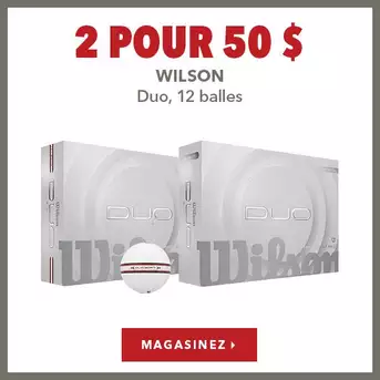 Wilson Duo, 12 balles – 2 pour 50 $
