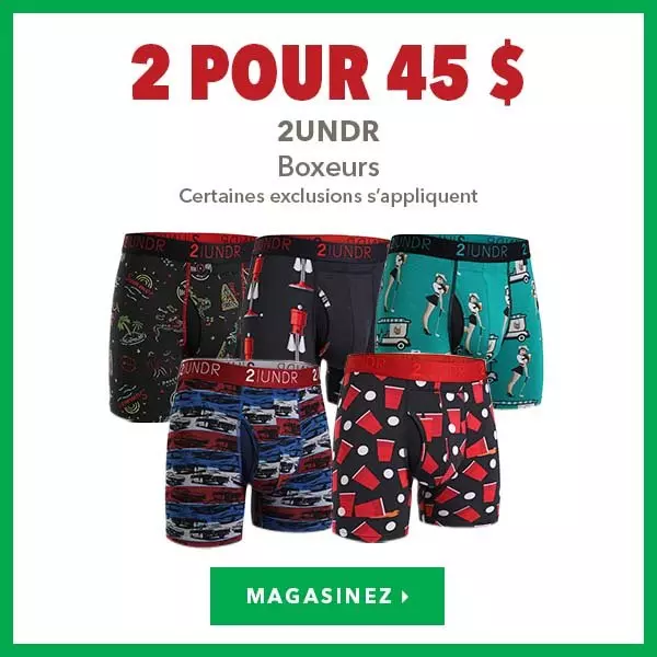 Boxeurs 2UNDR – 2 pour 45 $