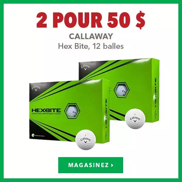 Callaway Hex Bite, 12 balles – 2 pour 50 $