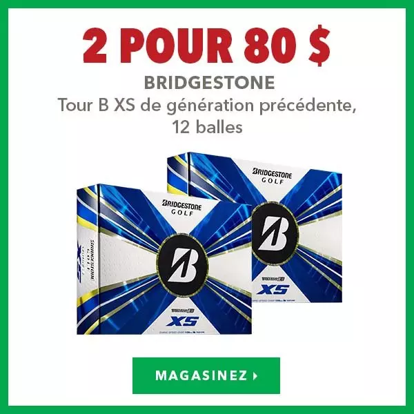 Bridgestone Tour B XS de génération précédente, 12 balles – 2 pour 80 $