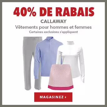 Callaway Men's & Women's Apparel - 40% Off