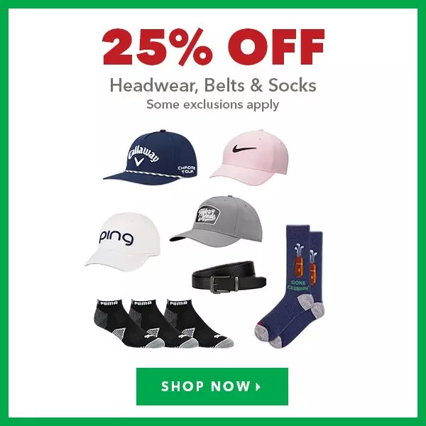 Headwear, Belts & Socks - 25% Off 