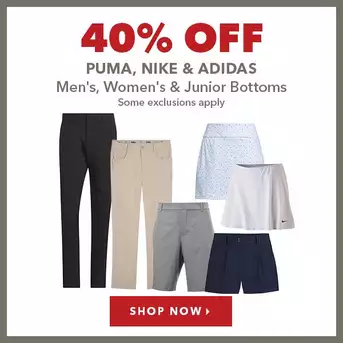 Puma, Nike & Adidas Men's, Women's & Junior Bottoms - 40% Off