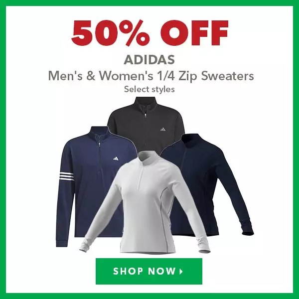 Select Adidas Men's & Women's 1/4 Zip Sweaters - 50% Off