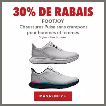 Chaussures sans crampons FootJoy Pulse pour hommes et femmes sélectionnés – 30% de rabais