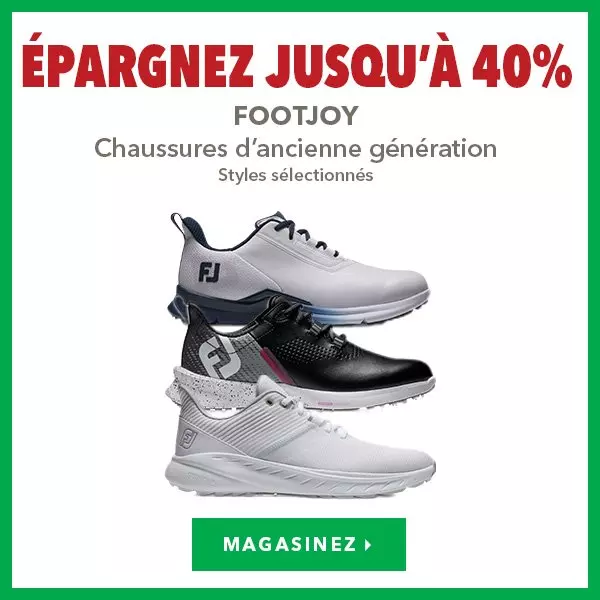 Sélection de chaussures FootJoy de la génération précédente – Épargnez jusqu’à 40%