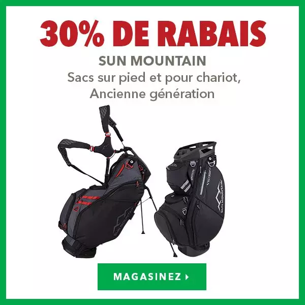 Sacs sur pied et pour chariot Sun Mountain de la génération précédente – 30% de rabais