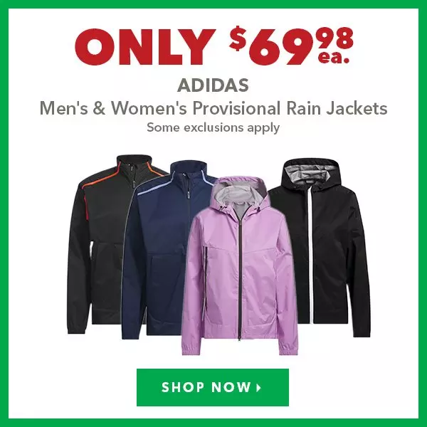 Adidas Men's & Women's Provisional Rain Jackets - Only $69.98 ea. 