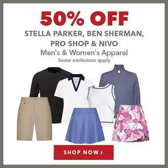 Stella Parker, Ben Sherman, Pro Shop & Nivo Men's & Women's Apparel - 50% Off